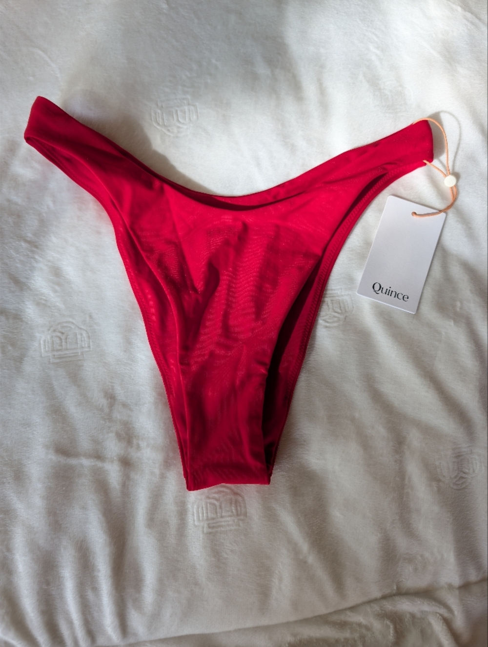 NWT Quince Cherry Red High Leg Bikini Bottom Size Small
